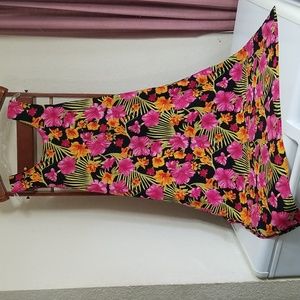 Summer sleeveless pullover floral design dress